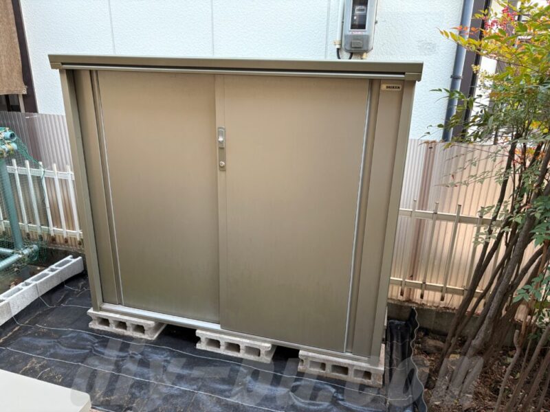 自分で解体して移動した物置の完成後の全体写真