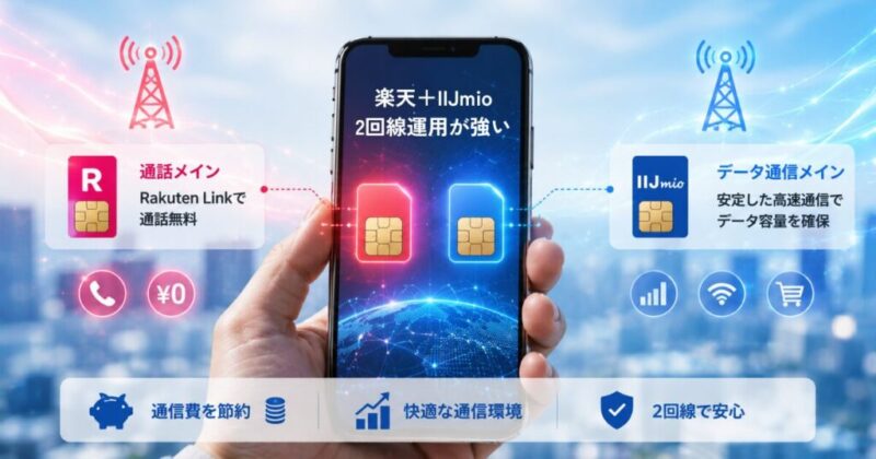 1台のスマホでデュアルSIM運用するイメージ画像