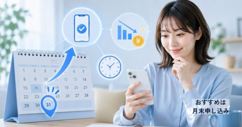 格安SIMへ乗り換えるタイミングを確認しているイメージ画像