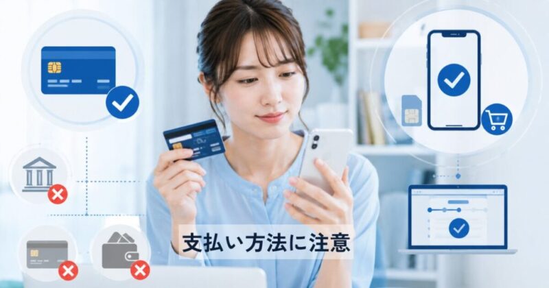 クレジットカードのみ対応する格安SIMの支払いイメージ