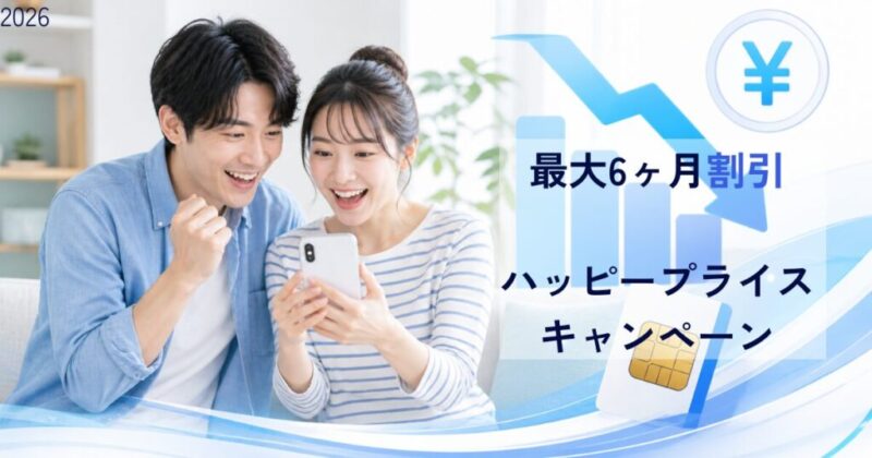 IIJmioのハッピープライスキャンペーンで通信費節約をイメージした画像