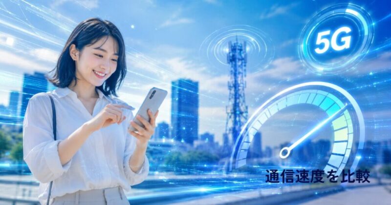 5G通信とスマホの高速通信をイメージした画像
