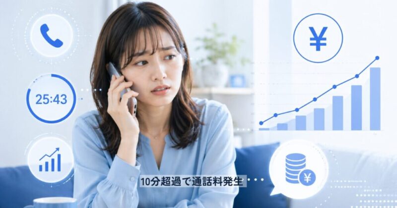 UQモバイルの10分超過通話料金をイメージした画像