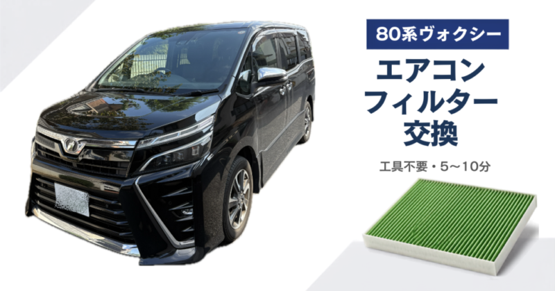 80系ヴォクシーのエアコンフィルターをDIYで交換するイメージ